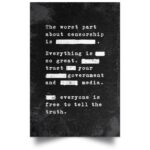 Worst about Censorship is?  Room Decor - Home Decor For Home -  Trust God Not Government Unframed Wall Poster