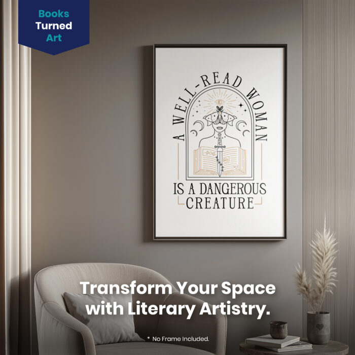 Reading Witchy Book Lover Well-Read Woman  Room Decor - Home Decor For Home -  Goth Bookish Unframed Wall Poster - Image 2