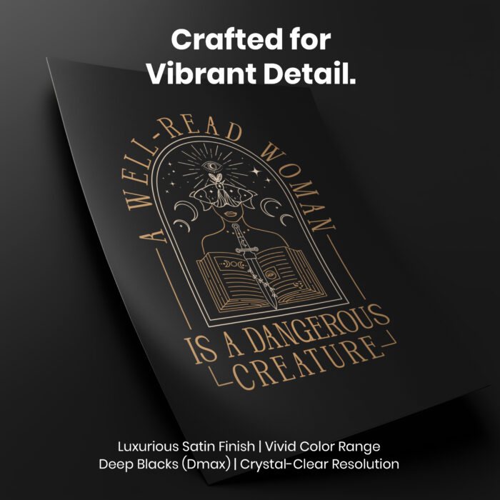 Reading Witchy Book Lover Well-Read Woman  Room Decor - Home Decor For Home -  Goth Bookish Unframed Wall Poster - Image 4