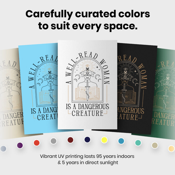 Reading Witchy Book Lover Well-Read Woman  Room Decor - Home Decor For Home -  Goth Bookish Unframed Wall Poster - Image 6