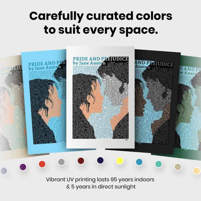 Pride and Prejudice Bookish  Room Decor - Home Decor For Home -  Mr Darcy & Elizabeth Jane Austen Unframed Wall Poster - Image 6