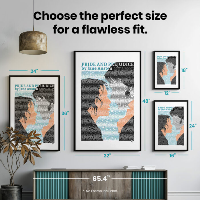 Pride and Prejudice Bookish  Room Decor - Home Decor For Home -  Mr Darcy & Elizabeth Jane Austen Unframed Wall Poster - Image 7