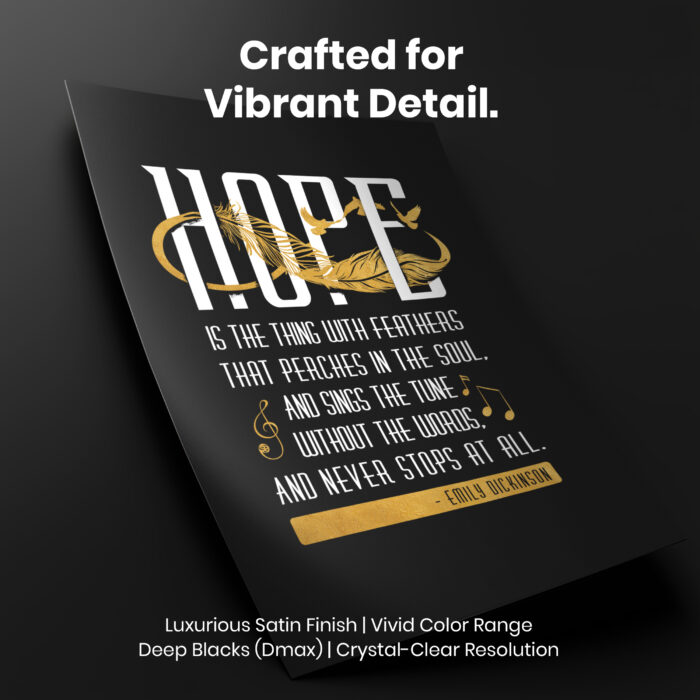 034019-004.Details-Portrait-6.jpg Hope is Thing With Feathers  Room Decor - Home Decor For Home -  Emily Dickinson Poetry Unframed Wall Poster - Image 4