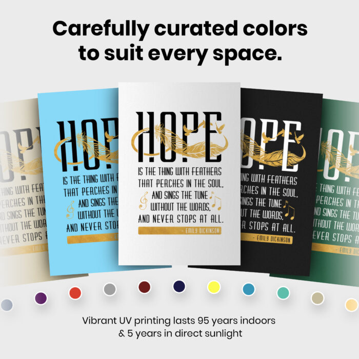 034019-006.Colors-Portrait-1.jpg Hope is Thing With Feathers  Room Decor - Home Decor For Home -  Emily Dickinson Poetry Unframed Wall Poster - Image 6