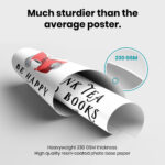 Drink Tea Read Books Be Happy  Room Decor - Home Decor For Home -  Booklovers Cats Books Tea Unframed Wall Poster - Image 3