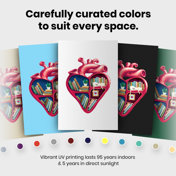 Heart Cat and Books Bookish   Room Decor - Home Decor For Home -  Booktrovert Librarian Bookies Unframed Wall Poster - Image 6