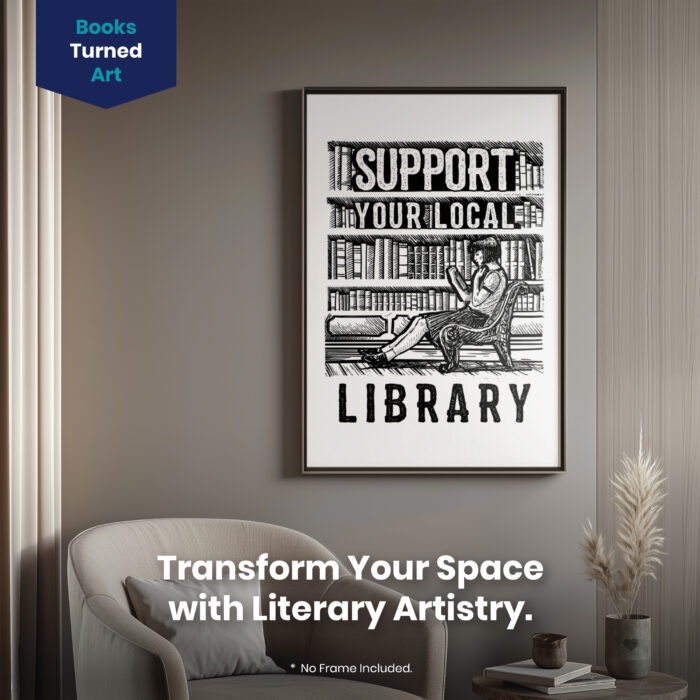 Support Library Bookish  Room Decor - Home Decor For Home -  Literary Public Library Booktrovert Unframed Wall Poster - Image 2