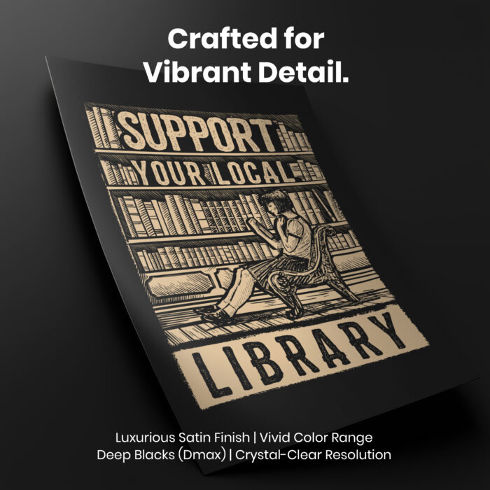 Support Library Bookish  Room Decor - Home Decor For Home -  Literary Public Library Booktrovert Unframed Wall Poster - Image 4