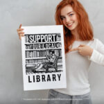 Support Library Bookish  Room Decor - Home Decor For Home -  Literary Public Library Booktrovert Unframed Wall Poster - Image 5