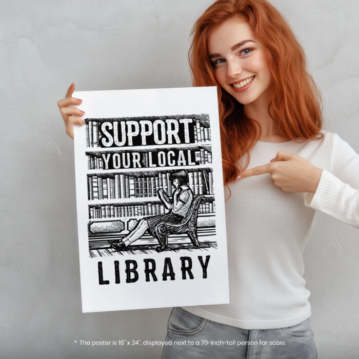 Support Library Bookish  Room Decor - Home Decor For Home -  Literary Public Library Booktrovert Unframed Wall Poster - Image 5
