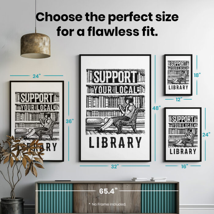Support Library Bookish  Room Decor - Home Decor For Home -  Literary Public Library Booktrovert Unframed Wall Poster - Image 7