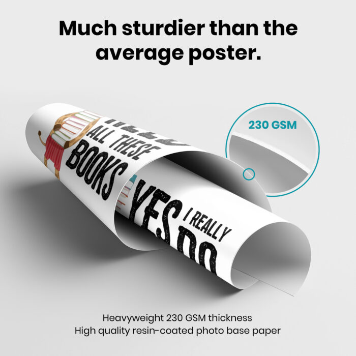 Librarian Reading Book Nerd  Room Decor - Home Decor For Home -  Library Funny Bookish Giraffe Unframed Wall Poster - Image 3