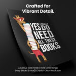 Librarian Reading Book Nerd  Room Decor - Home Decor For Home -  Library Funny Bookish Giraffe Unframed Wall Poster - Image 4