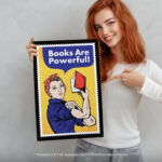 Women Empowerment Reading  Room Decor - Home Decor For Home -  Book Nerd Rosie The Riveter Unframed Wall Poster - Image 5