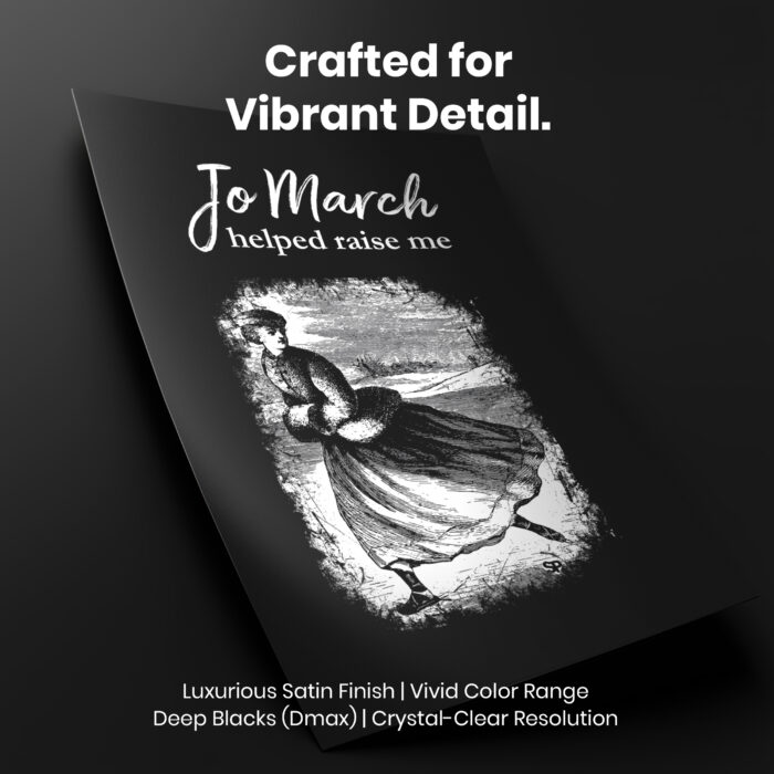 Louisa May Alcott  Room Decor - Home Decor For Home -  Jo March Helped Raise Me Reading Teacher Unframed Wall Poster - Image 4