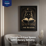 Black Cat Tarot The Reader Occult  Room Decor - Home Decor For Home -  Witchy Gothic Celestial Unframed Wall Poster - Image 2