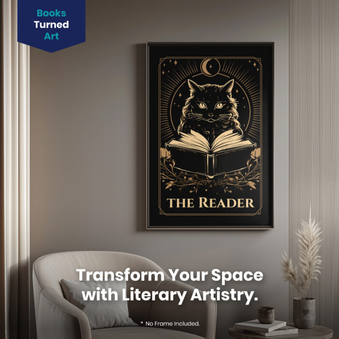 Black Cat Tarot The Reader Occult  Room Decor - Home Decor For Home -  Witchy Gothic Celestial Unframed Wall Poster - Image 2