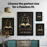 Black Cat Tarot The Reader Occult  Room Decor - Home Decor For Home -  Witchy Gothic Celestial Unframed Wall Poster - Image 7
