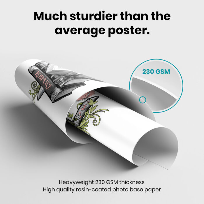 Books and Dagger With Florals Women  Room Decor - Home Decor For Home -  Dark Romance Booktrovert Unframed Wall Poster - Image 3