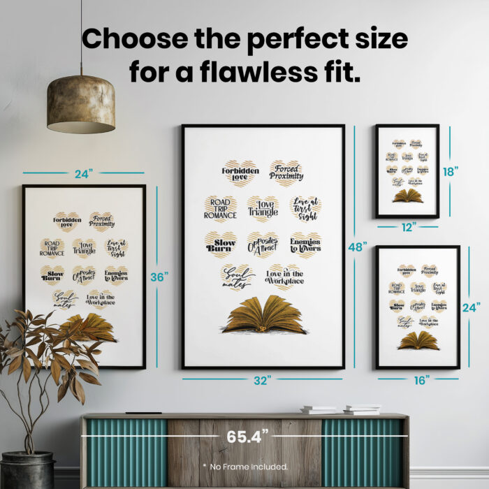 Romance Book Trope Wall Art – Dark Romance Reader Decor for Women’s Room – Unframed Home Poster - Image 7