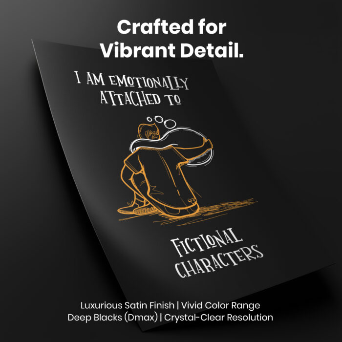 Book Nerd Graphic  Room Decor - Home Decor For Home -  Emotionally Attached Fictional Character Unframed Wall Poster - Image 4