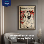 I Read Banned Books Bookish Women  Room Decor - Home Decor For Home -  Bookies Im With The Banned Unframed Wall Poster - Image 2