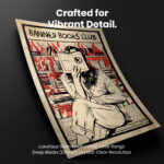 I Read Banned Books Bookish Women  Room Decor - Home Decor For Home -  Bookies Im With The Banned Unframed Wall Poster - Image 4