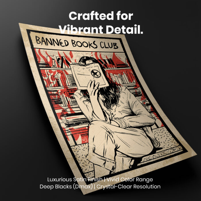 I Read Banned Books Bookish Women  Room Decor - Home Decor For Home -  Bookies Im With The Banned Unframed Wall Poster - Image 4