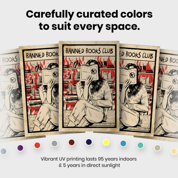 I Read Banned Books Bookish Women  Room Decor - Home Decor For Home -  Bookies Im With The Banned Unframed Wall Poster - Image 6