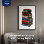 Stack of Classic Banned Books  Room Decor - Home Decor For Home -  Bookies Im With The Banned Unframed Wall Poster - Image 2