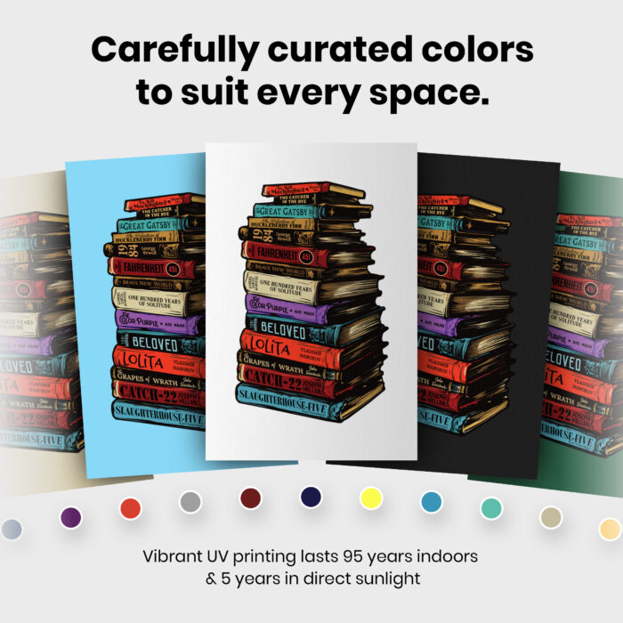 Stack of Classic Banned Books  Room Decor - Home Decor For Home -  Bookies Im With The Banned Unframed Wall Poster - Image 6