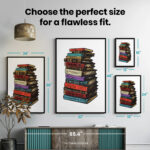 Stack of Classic Banned Books  Room Decor - Home Decor For Home -  Bookies Im With The Banned Unframed Wall Poster - Image 7