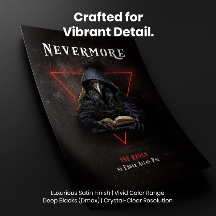 Crow Nevermore Raven Wiccan  Room Decor - Home Decor For Home -  The Raven by Edgar Allan Poe Unframed Wall Poster - Image 4