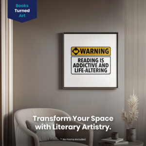 Bookworm Warning Reading Literary  Room Decor - Home Decor For Home -  Book Lovers Library Ironic Unframed Wall Poster - Image 2