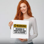 Bookworm Warning Reading Literary  Room Decor - Home Decor For Home -  Book Lovers Library Ironic Unframed Wall Poster - Image 5