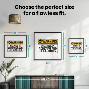 Bookworm Warning Reading Literary  Room Decor - Home Decor For Home -  Book Lovers Library Ironic Unframed Wall Poster - Image 7