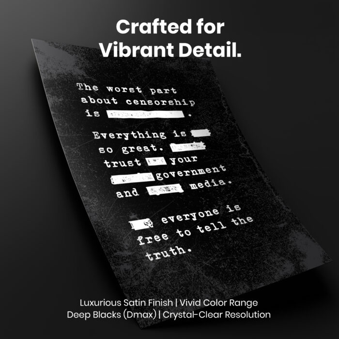 034085-004.Details-Portrait-2.jpg Worst about Censorship is?  Room Decor - Home Decor For Home -  Trust God Not Government Unframed Wall Poster - Image 4