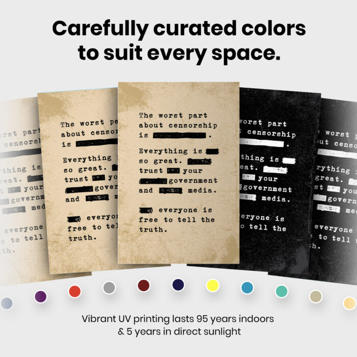 034085-006.Colors-Portrait-7.jpg Worst about Censorship is?  Room Decor - Home Decor For Home -  Trust God Not Government Unframed Wall Poster - Image 6