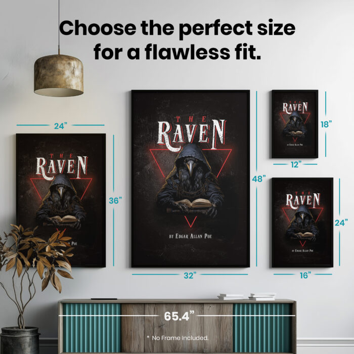 Crow Gothic The Raven Wiccan  Room Decor - Home Decor For Home -  The Raven by Edgar Allan Poe Unframed Wall Poster - Image 7