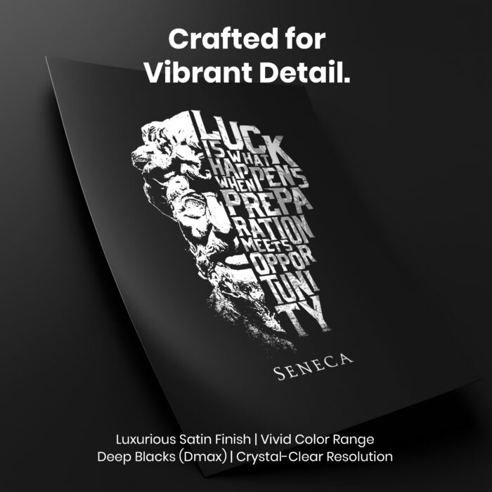 Seneca Stoicism  Room Decor - Home Decor For Home -  Luck Preparation Opportunity Seneca Quote Unframed Wall Poster - Image 4