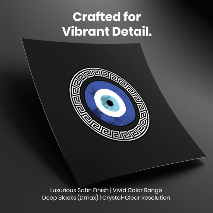 Greek Evil Eye Mati  Room Decor - Home Decor For Home -  Greek Key Print Unframed Wall Poster - Image 4