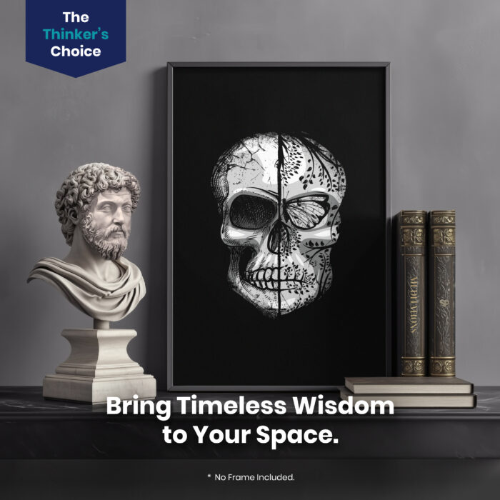 Memento Mori Skull Butterfly Tree  Room Decor - Home Decor For Home -  Stoic Memento Mori Unframed Wall Poster - Image 2