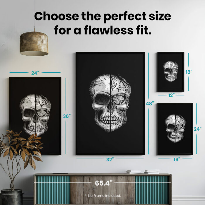 Memento Mori Skull Butterfly Tree  Room Decor - Home Decor For Home -  Stoic Memento Mori Unframed Wall Poster - Image 7