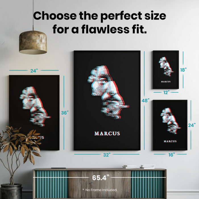 043014-007.Sizes-Portrait-1.jpg Marcus Aurelius Glitch Mask Stoic  Room Decor - Home Decor For Home -  Marcus Aurelius Unframed Wall Poster - Image 7