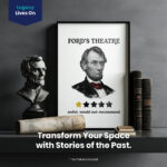 Ford's Theater Presidential History  Room Decor - Home Decor For Home -  Abe Lincoln Funny Unframed Wall Poster - Image 2