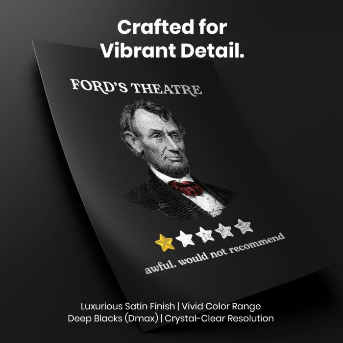 Ford's Theater Presidential History  Room Decor - Home Decor For Home -  Abe Lincoln Funny Unframed Wall Poster - Image 4