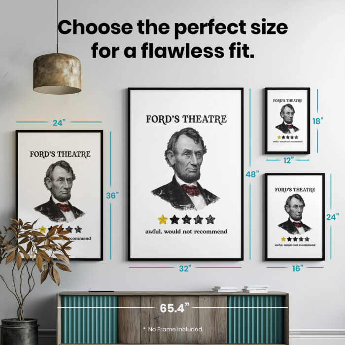 Ford's Theater Presidential History  Room Decor - Home Decor For Home -  Abe Lincoln Funny Unframed Wall Poster - Image 7