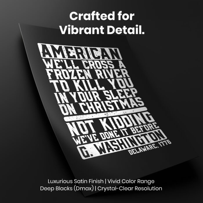 American Revolutionary War Funny  Room Decor - Home Decor For Home -  George Washington Delaware Unframed Wall Poster - Image 4