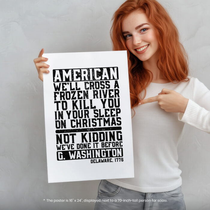 American Revolutionary War Funny  Room Decor - Home Decor For Home -  George Washington Delaware Unframed Wall Poster - Image 5