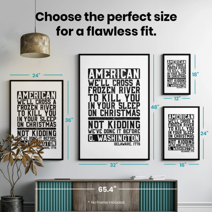 American Revolutionary War Funny  Room Decor - Home Decor For Home -  George Washington Delaware Unframed Wall Poster - Image 7